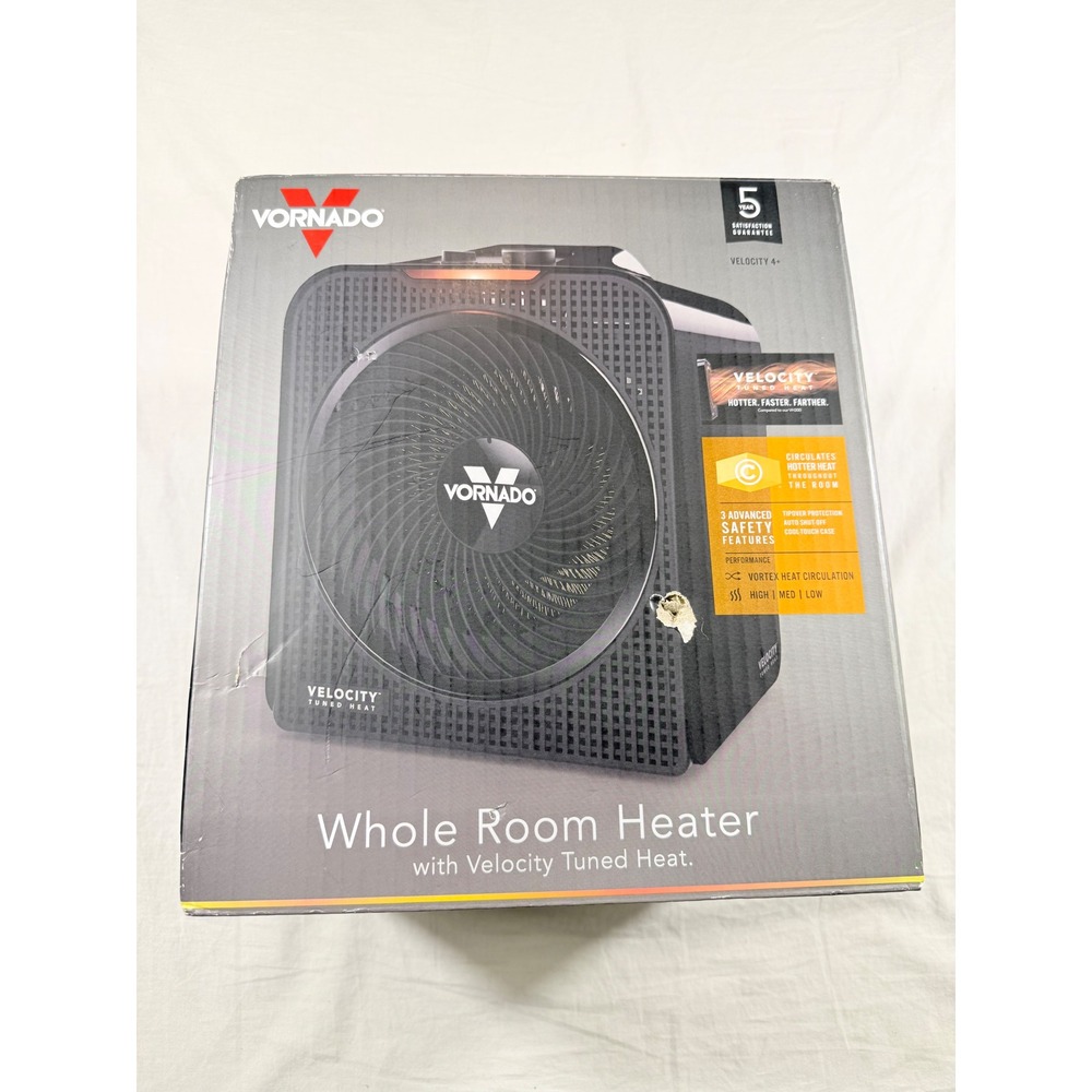Vornado Whole Room Heater Velocity 4+ Black NEW/OPEN BOX Velocity Tuned Heat